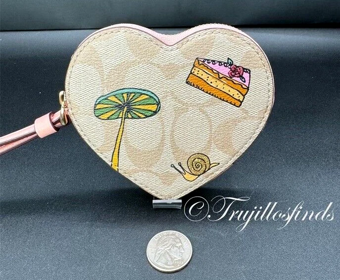 Coach X Osservato da Noi Cuore Portamonete CU405 Nuovo