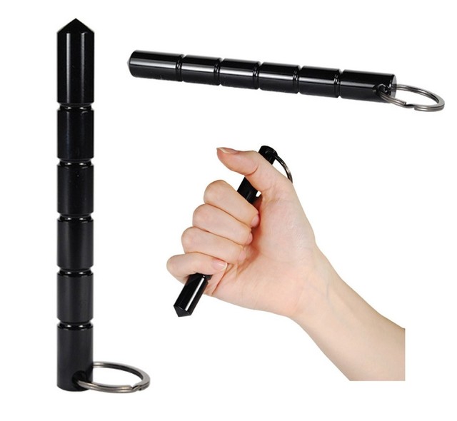 KUBOTAN KEYRING Black FlatTip Martial Arts Self Defense Security Key