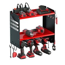 Power Tool Organizer Wall Mount with Charging Station, Tool Battery Holder wi...