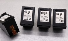 Lot 4 Empty Used HP 63 Black Ink Cartridges in Very Good Used Condition
