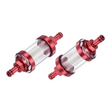 2PCS,Universal in Line Petrol Fuel Gasoline Oil Filter,w Brass Filter Element