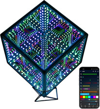 Color-Changing Infinity Mirror Cube Lamp - App-Controlled Night Light