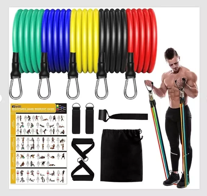 Resistance Bands Set 12 pcs, Home Gym Equipment, Outdoor/Home Workout Bands