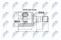 NTY Gelenksatz, Antriebswelle NPW-MZ-010L FüR Mazda