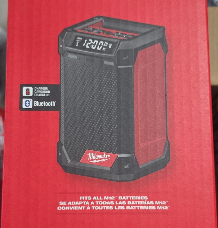 Milwaukee M12 Portable Worksite Radio Charger w/ AM/FM Bluetooth