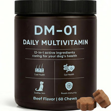 DM-01 Daily Multivitamin, Multivitamin Itch Relief Chews for Dog, with Folic Aci