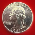 1961-P Washington Quarter Proof BU 90% Silver 25c US Coin FAST S&H 969