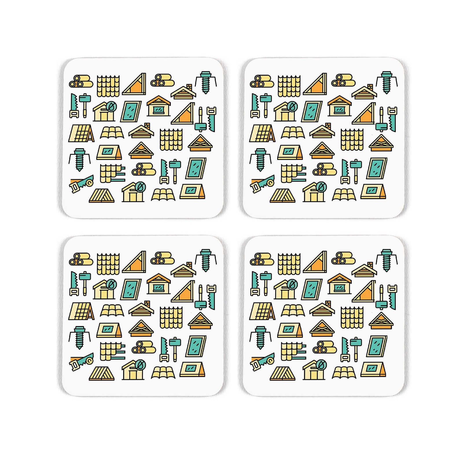 Novelty Roofer Cork Coaster Set - Gifts for Tradies - Set of 4