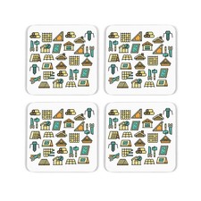Novelty Roofer Cork Coaster Set - Gifts for Tradies - Set of 4