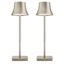 2 Pack LED Cordless Table Lamps Rechargeable,5000mAh Battery Operated Silver