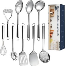 9 Pcs Cooking Utensils Set Stainless Steel Kitchen Utensils A. 9 Pieces