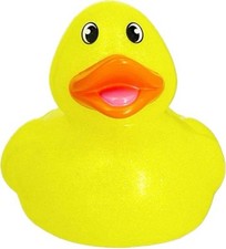 6 YELLOW Dreidel Company Giant Glitter Rubber Duck Toy with Sound Duckies