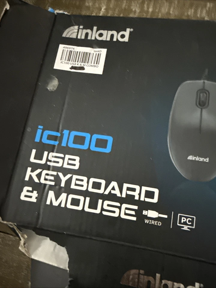 Inland IC100 USB Wired Keyboard and Mouse Set New Open Box - Image 2 of 4