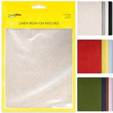 12-Pack Linen Iron-on Patches Fabric Repair Kit for Clothing Shirts Pants Dre...
