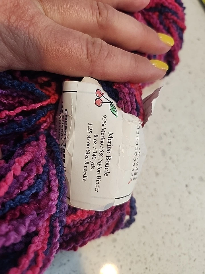 Cherry Tree Hill Yarn Winterberry Merino Boucle Pink Slate Blue Purple  8 Oz - Image 4 of 4