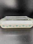 Pyrex Snowflake 548-B 1 1/4 Qt Casserole Dish With Lid 550 C 1 A-28 Rare Vintage