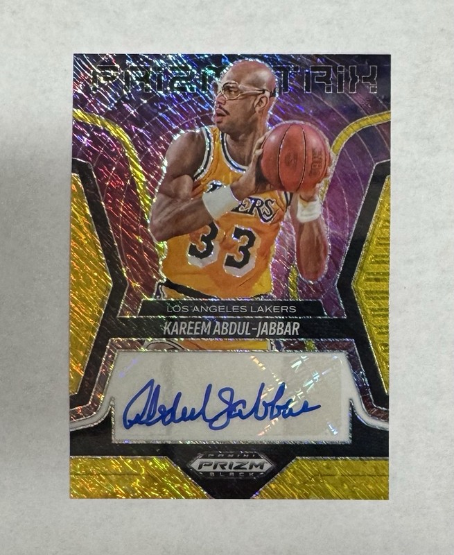 Kareem Abdul-Jabbar 2024-25 Panini Prizm Black Prizmatrix 10/10 Gold Auto PS-KAJ