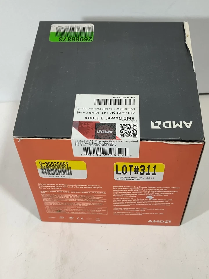 NEW AMD RYZEN 3 1300X 4-Core 3.7 GHz Turbo YD130XBBAEBOX Processor CPU w/Cooler - Image 4 of 4