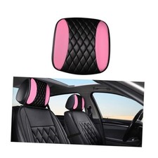 Car Headrest Cover, Soft Leather Dirt-Proof Vehicle Seat Head Rest Pink