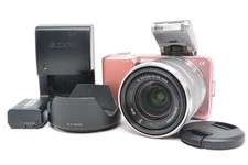 NEAR MINT SONY akpha NEX-3K rosa con obiettivo 18-55mm testato funzionante dal Giappone