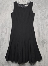Calvin Klein Dress Womens Size 4 Black Fit Flare Sleeveless Lined Work Office