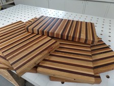 XL Solid English Oak, Walnut & Ash hardwood chopping/serving board 54 x 30 x 4cm