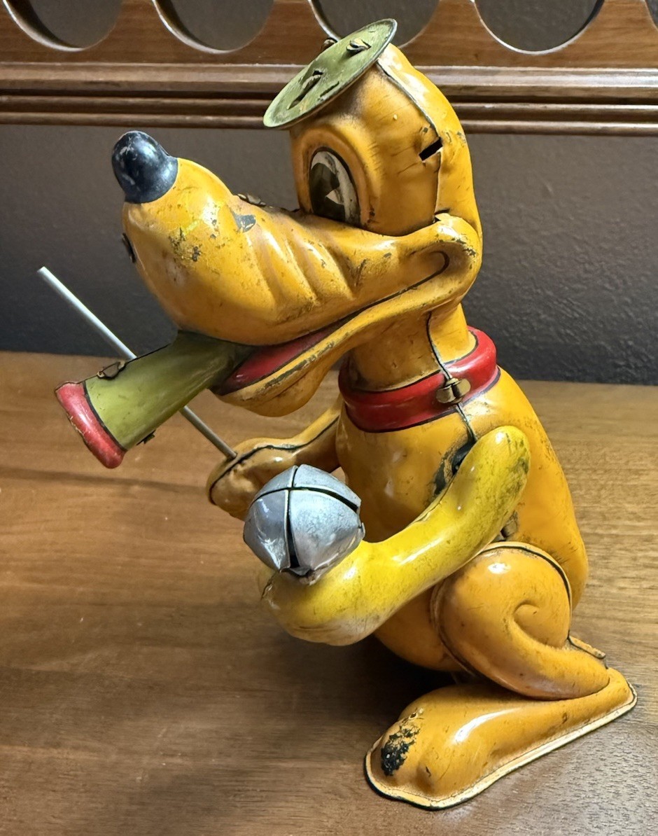 Marx Line Mar Pluto Drum Major Tin Litho Wind Up Motion Toy
