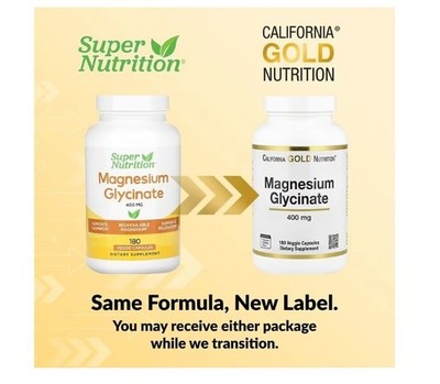 California Gold Nutrition, Magnesium Glycinate, 180 Veggie