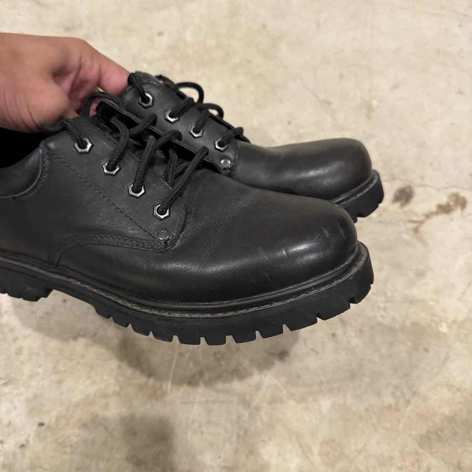 Skechers Tom кошки из черной кожи Y2K коренастый платформе туфли 6618 мужчин размер 8,5 - Изображение 3 из 4