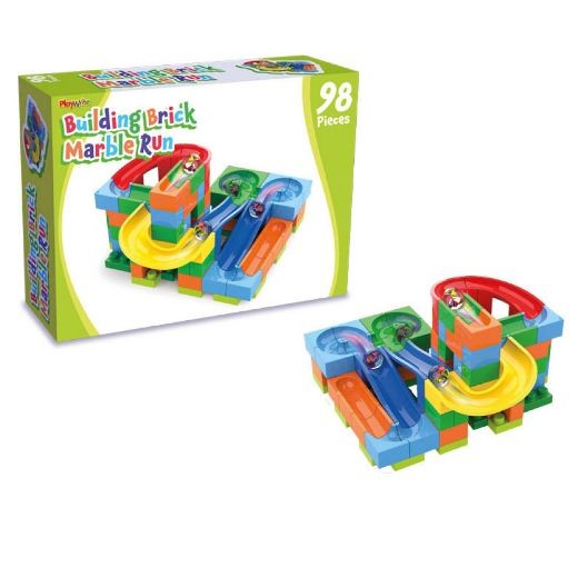 Playwrite Building Brick Marble Run 98 Piece
