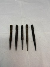 Vintage Lot of 5 Steel Nail Sets and Center Punches (Stanley, General, Millers 