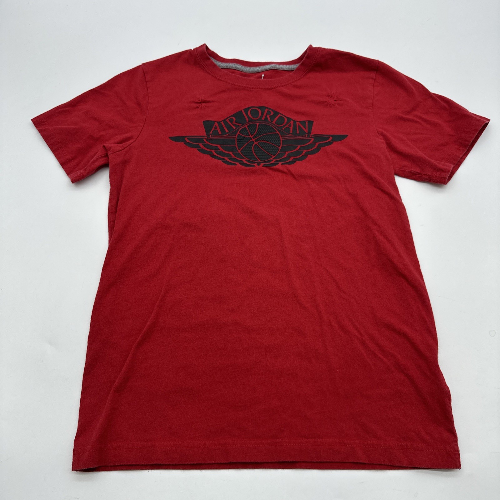 Air Jordan T-Shirt Youth Boy Large Graphic Print Logo Red..#32329