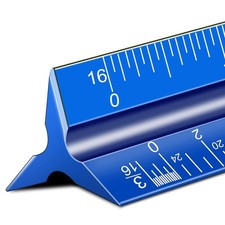 Architectural Scale Ruler, 12'' Imperial Architect Scale, Aluminum Engineer rule