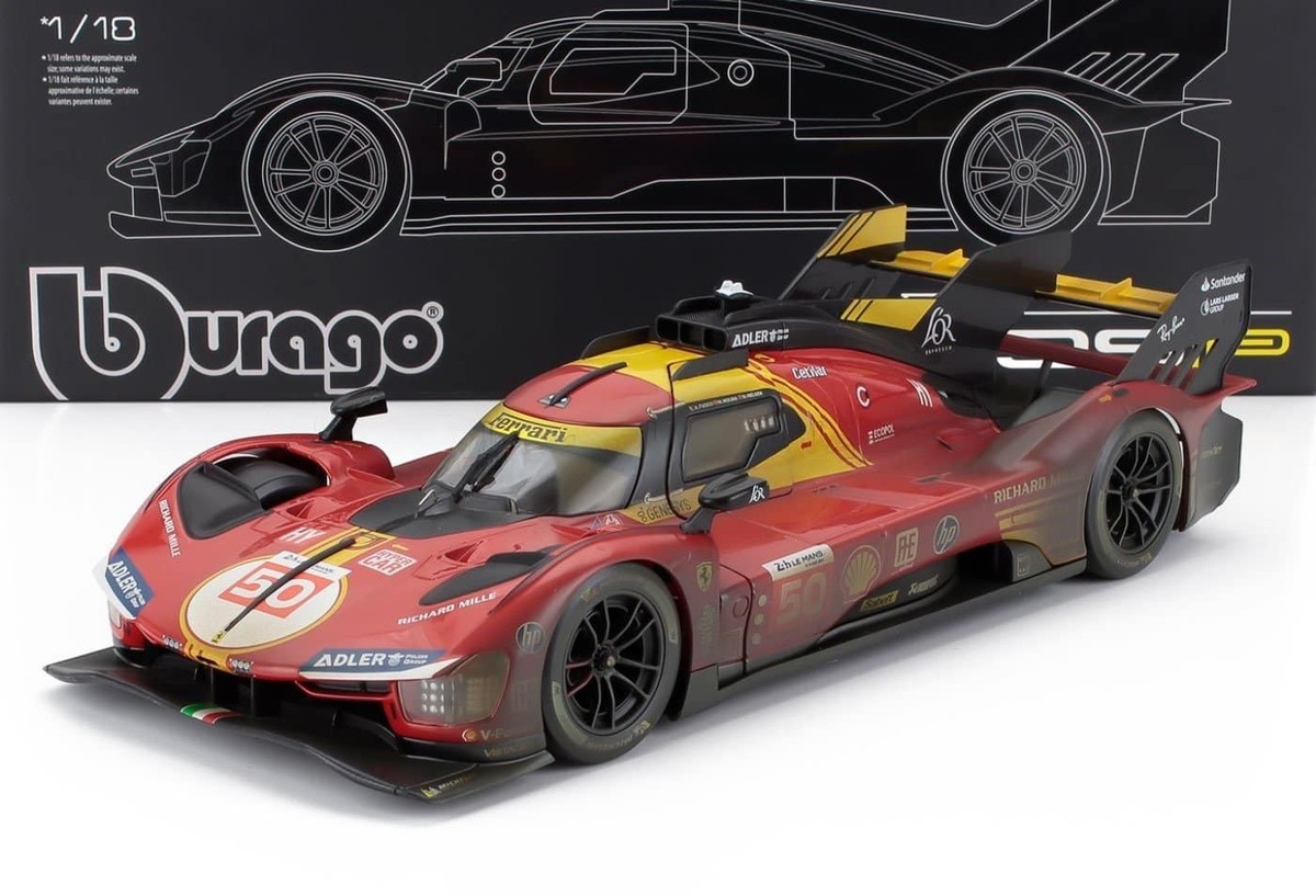 Bburago - 1:18 Ferrari 499P No.50 Winner 24h Le Mans 2024 Fuoco