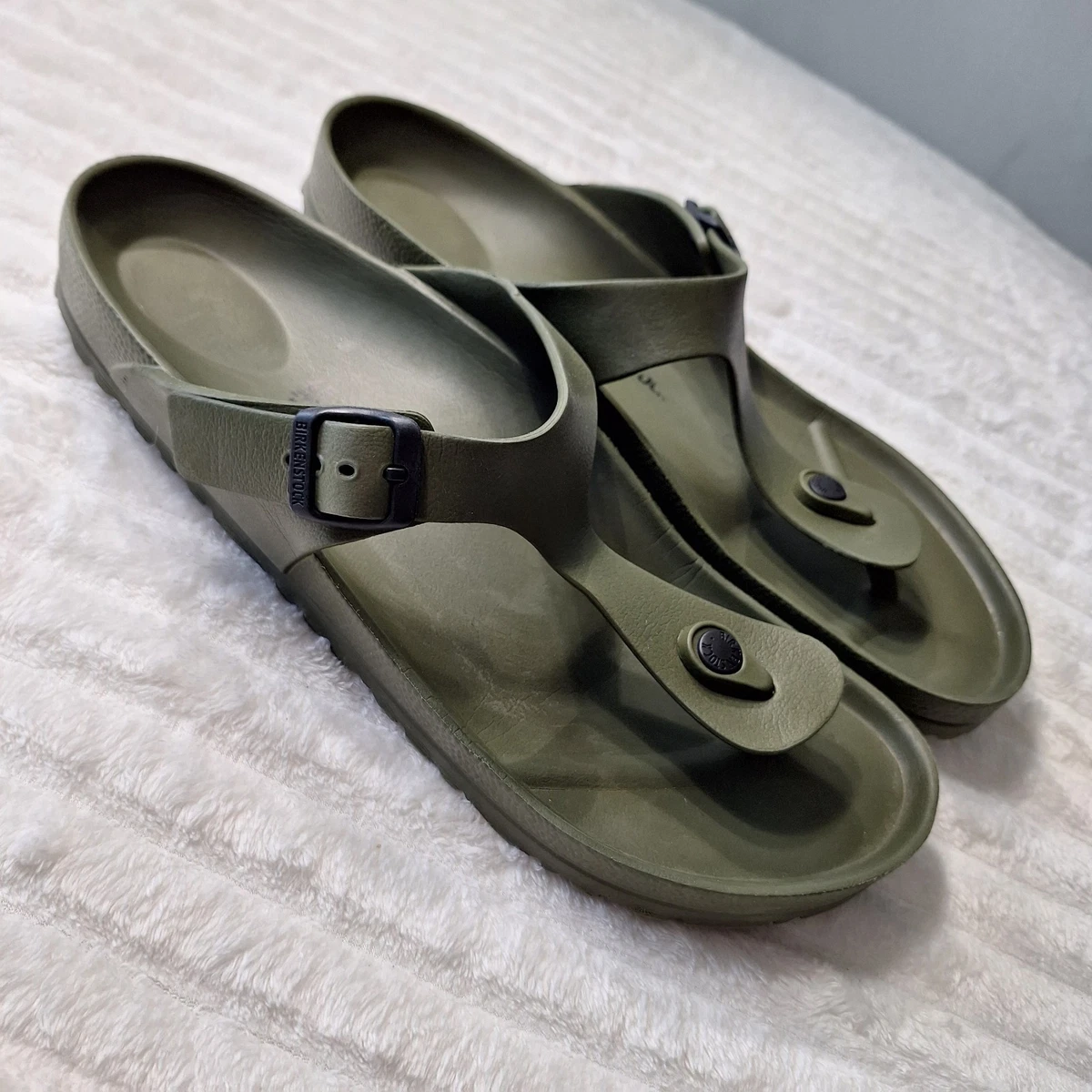Men’s hard rubber Birkenstock with Green and Orange shark Print size 43 DUALSCAPE slippers solid color rubber orange main image 3