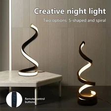 USB Modern Creative LED Table Lamp Spiral Night Light Bedroom Living Room Decor