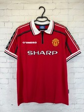 MANCHESTER UNITED 1998 2000 VINTAGE RETRO FOOTBALL SHIRT JERSEY HOME SIZE L