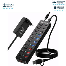USB Hub 11-Port USB C 3.2 10Gbps 4x USB 3.0 4...