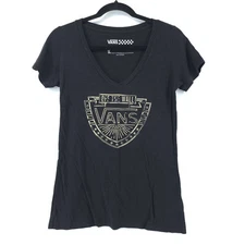 Vans off the Wall Stretch Black Skater Essential Classic Emblem Logo Graphic-T M