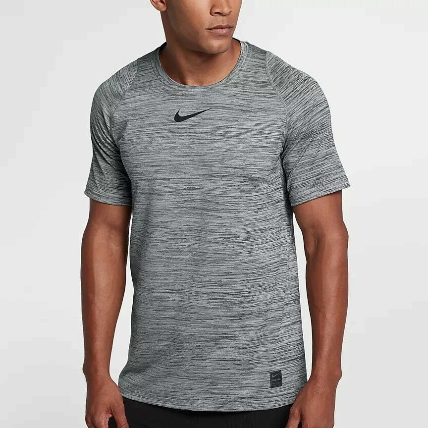 omhyggeligt Fitness Stratford på Avon TEN Nike Pro Fitted Training Shirts Men&#039;s Large Gray Black Slim Fit  859216-010 | eBay