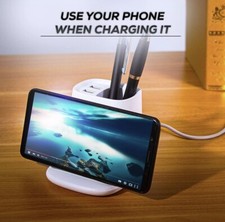Wireless Charger Desk Organizer Wireless Charging Station for iPhone Android