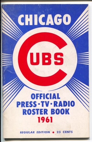Chicago Cubs Medienführer & Dienstplan Buch 1961-Ernie Banks-Don Zimmer-sehr guter Zustand