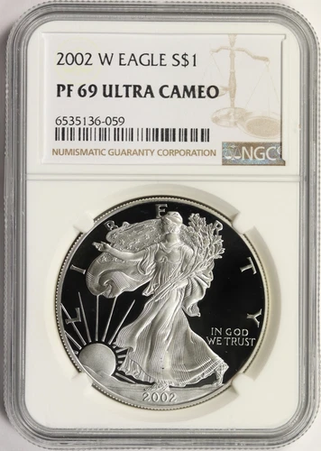 2002-W $1 Proof American Silver Eagle NGC PF69UCAM