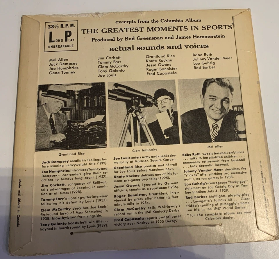 The Greatest Moments In Sports EP 33 PS Babe Ruth Lou Gehrig Mel Allen Knute ++ - Image 2 of 3