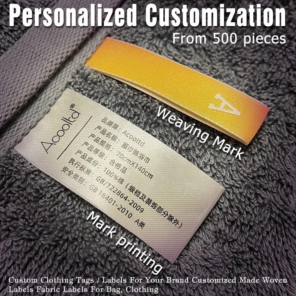 500Pcs Clothes Name Tags Customized Fabric Sewing Garment Brand Logo Woven  Label