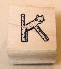 DETAILED RUBBER STAMPS RUBBER STAMP "K" ALPHABET CAT