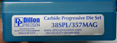 Dillon Precision Progressive Die Set;  FACTORY SEALED CARBIDE;  38, 357;  14400