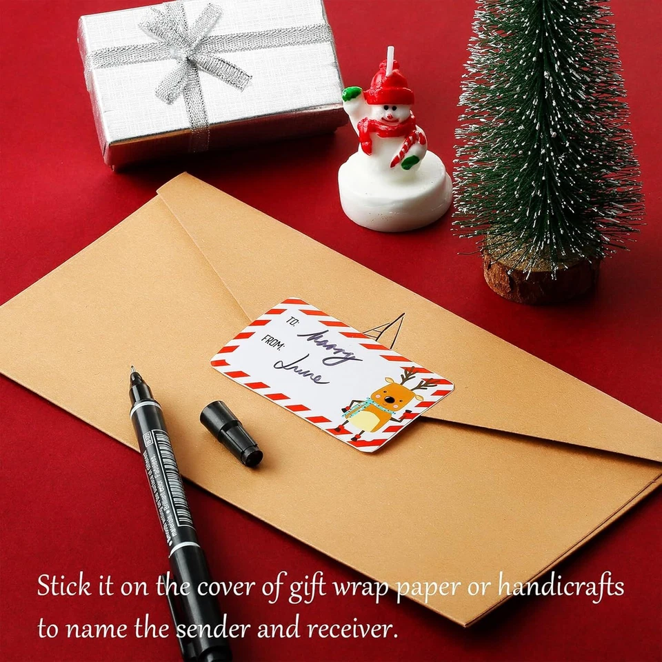 500 peças/rolo de etiquetas de Natal adesivos de Natal Papai Noel etiquetas autoadesivas novas - Imagem 3 de 4