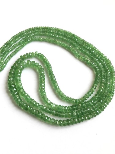 Natural Tsavorite Faceted Beads 2 Strands Gemstone Necklace - Picture 10 of 10