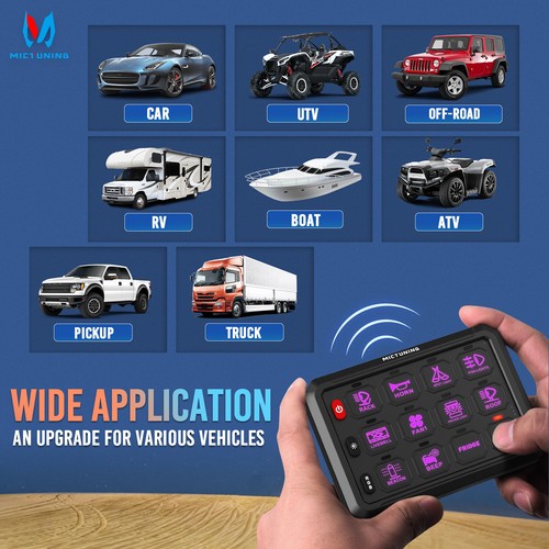 MICTUNING P1s Wireless 12 Gang Switch Panel, Circuit Control Relay System Box - Picture 6 of 24